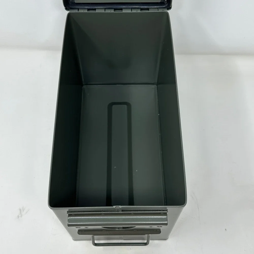 Military Style Steel Ammo Can 50 Caliber Olive Drab Green Storage Box Utility